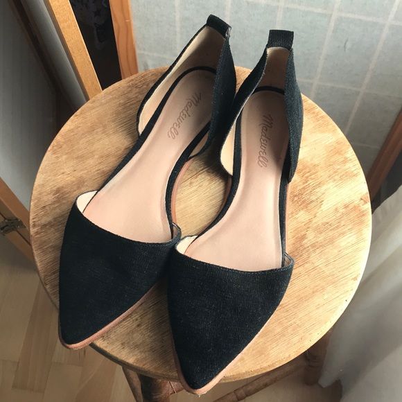 Madewell Shoes - Madewell sz 8.5 D’Orsay flats black suede pointed
